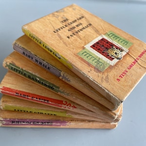 First Edition 6 Tiny small Golden Books 1948  Giraffe Hippo Camel Leopard Wale and more Please read description regarding condition