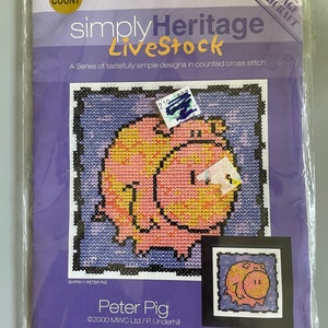 Pig piglet counted cross stitch new kit farm house decor