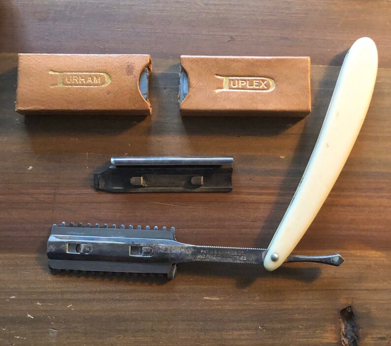 Vintage Durham Duplex Straight Razor Set Etsy