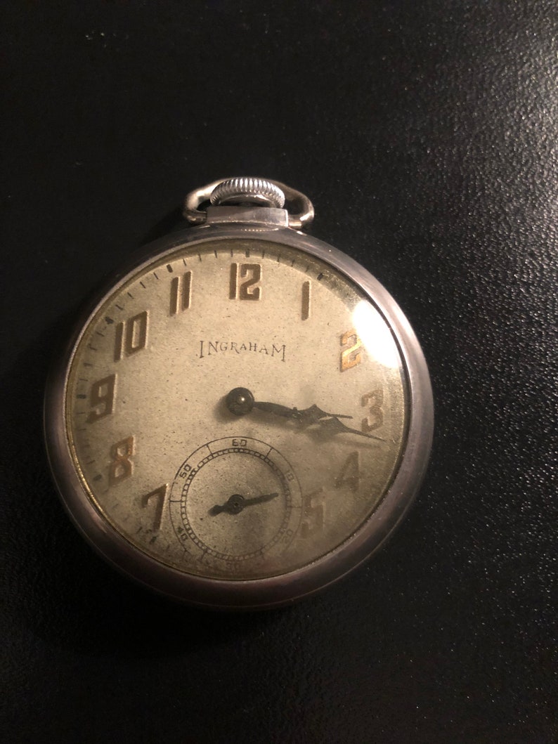 Rare Vintage Ingraham Pocket Watch Etsy