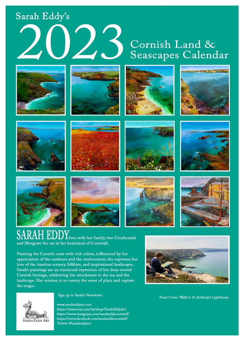 2023 Cornwall Calendar Cornish Land and Seascapes by Sarah Etsy