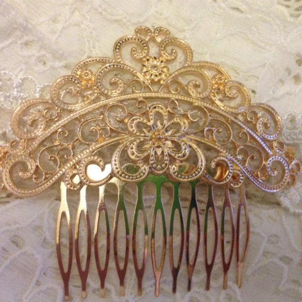 Comb Comb For Hair Or Headdress LIGHT GOLD COLOR