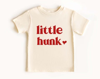 Little Hunk Valentine's Day Boys T-Shirt, Minimalist Tee