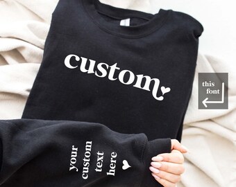 Personalized Sleeve Sweatshirt, Custom Name Christmas Gift