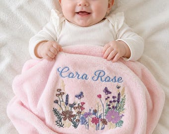 Personalized baby plush blanket, Custom Baby blanket, new baby gift idea, baby’s first photo gift, welcome baby gift, newborn personalized b