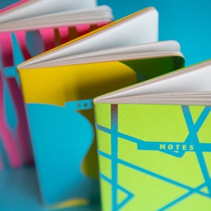 Silver Foil Neon Mini Notebooks Graphic Design Notebook Pocket Notebook ...