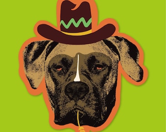 Cowboy Dog Sticker Cowboy Dog Western Dog Funny Dog Sticker Dog Mom Dog Dad Gift Laptop Sticker Funny Sticker Cowboy Hat