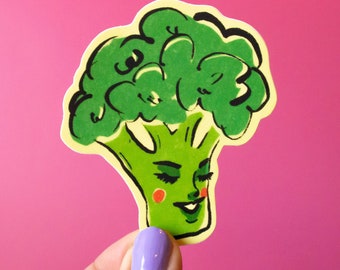 Broccoli Lady Adhesive Sticker