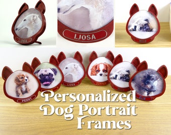 Keepee Frame - Personalized Dog Portrait Frame. Unique dog picture gift 3D Printed photo frame personalized pet gift Pet memorial gift