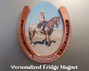 Custom Horseshoe Photo Frame • Copper Color • Keepee Frame is personalised photo frame Christmas horse keepsake pet gift Pet memorial gift