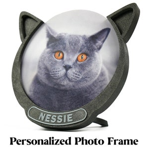 Custom Made Personalized Cat Photo Frame Sparky Black - Keepee Frame is a custom cat keepsake picture frame pet gift cat gift Pet memorial