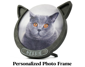 Custom Made Personalized Cat Photo Frame Sparky Black - Keepee Frame is a custom cat keepsake picture frame pet gift cat gift Pet memorial