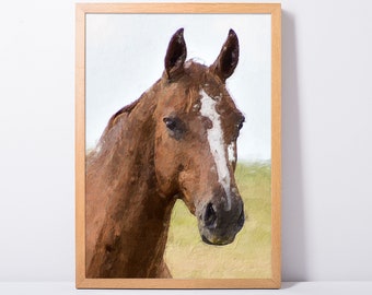 Custom Horse Portrait Personalized Horse Gift Horse Memorial Gift Custom Horse Decor Horse Wall Art Custom Horse Gift Digital Oil Painting