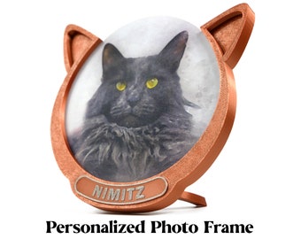 Personalized Cat Portrait Frame Copper - Keepee Frame Custom Picture Unique Gift photo pet gift custom fridge magnet Pet memorial pet loss