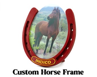 Custom Horse Portrait Sparky Red - Keepee Frame Personalized photo frame custom picture frame gift uk made horseshoe fridge magnet keepsake