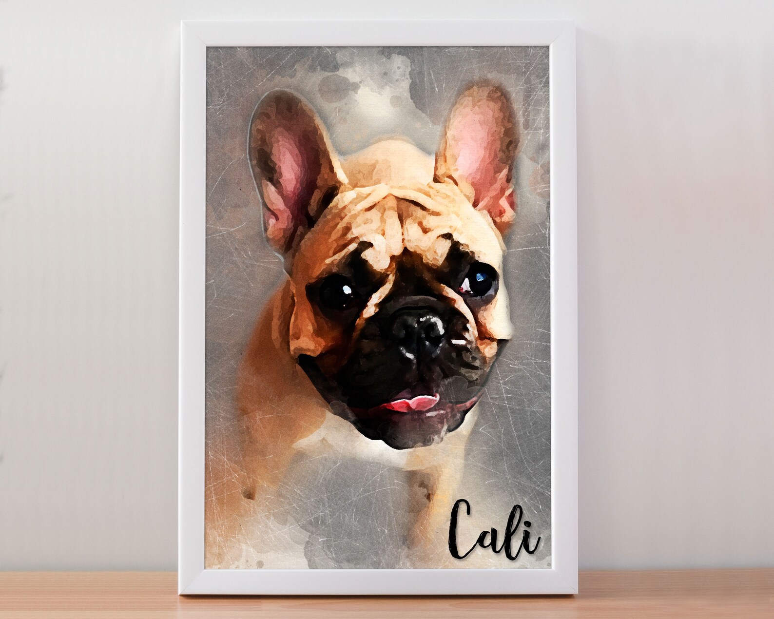 Custom Pug Portrait, Custom Pet Portrait, Personalized Pug Gift ...