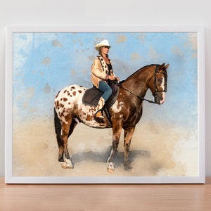 Custom Horse Portrait • Custom Pet Portrait • Personalized Horse Art • Pet Portrait Custom • Pet Portrait from Photo • Pet Memorial Gift