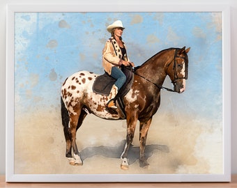 Custom Horse Portrait • Custom Pet Portrait • Personalized Horse Art • Pet Portrait Custom • Pet Portrait from Photo • Pet Memorial Gift