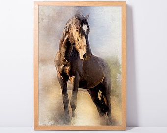 Custom Horse Portrait Personalized Horse Gift Horse Memorial Gift Custom Horse Decor Horse Wall Art Custom Horse Gift Custom Horse Portrait