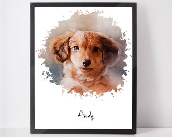 Custom Dog Portrait from photo Personalized Pet Portrait Custom Dog Art Custom Pet Portrait Custom Animal Portrait Pet Memorial Dog Loss