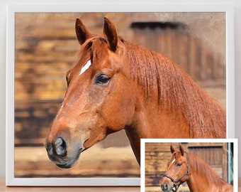 Custom Horse Portrait Personalized Horse Gift for Her Unique Horse Memorial Gift Custom Horse Gift for Him Custom Pet Portrait Pet Loss Gift