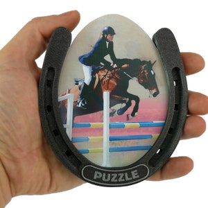 Custom Made Horseshoe Photo Frame Sparky Black - Keepee Frame Original horse keepsake photo frame personalized gift frame horse gift luck