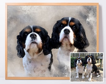 Multiple Dogs Portrait from photo Custom Pet Portrait Custom Dog Portrait Custom Animal Portrait Dog Lover Gift Pet Memorial Gift Dog Loss