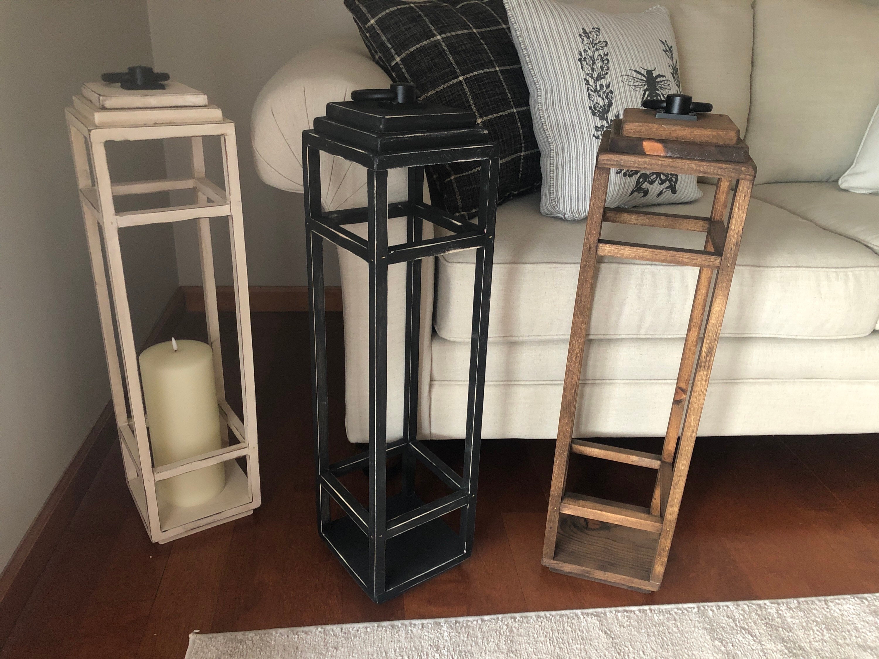 Farmhouse Floor Lantern/distressed Lantern/farmhouse Wood | Etsy