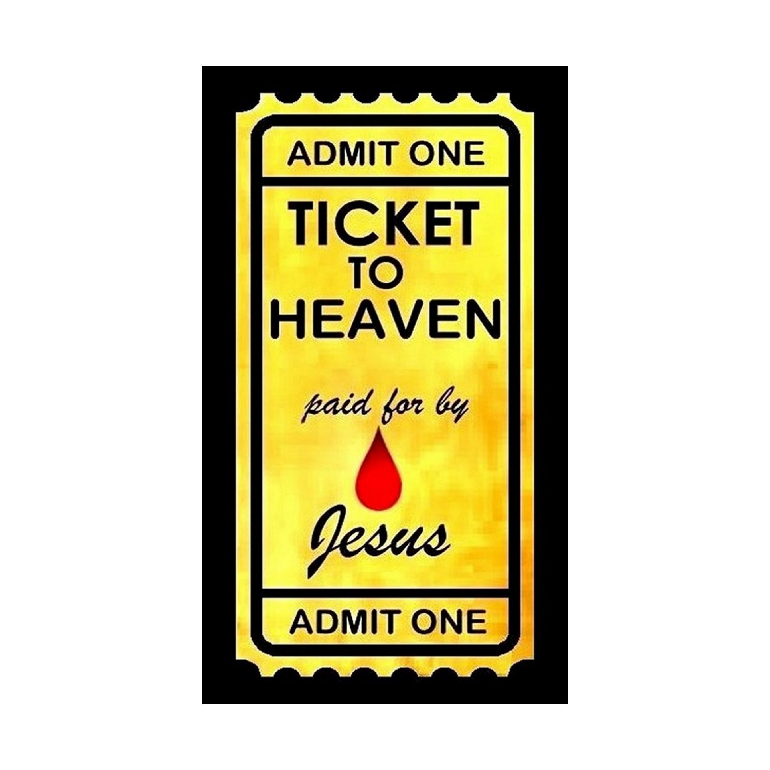 100 TICKET to HEAVEN 2-sided Prayer Cards Gold/black Glossy - Etsy