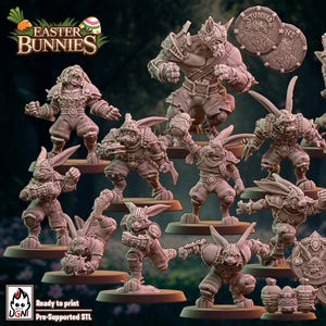 Easter Bunny Fantasy Football Team | 12 Players + Tokens | Frogmen Proxy | Bloodbowl Compatible | UGNI Miniatures
