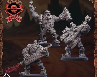 Groupe de rock orc et équipe de soutien - Échelle 32 mm | résine haute précision | gobelins, trolls, orcs, jetons | Miniatures UGNI | Prêt à peindre