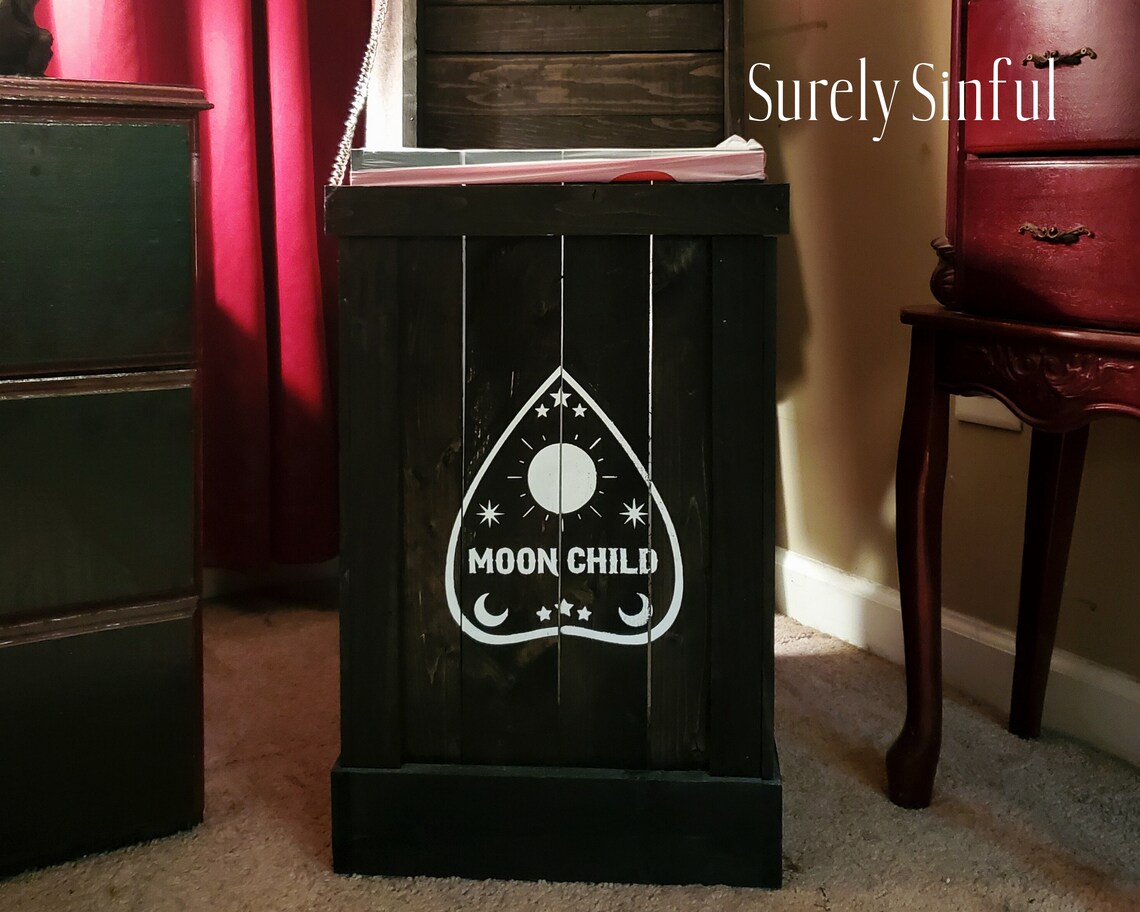 Gothic Trash Can Occult Kitchen Decor Gothic Kitchen Etsy