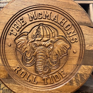 Custom Bourbon Barrel head signs 3D CNC machined/carved