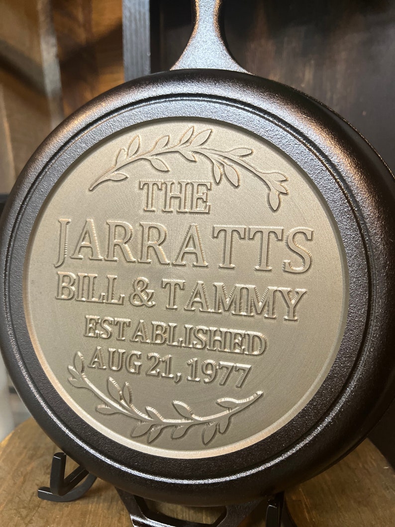 Custom cast iron anniversary skillet image 4