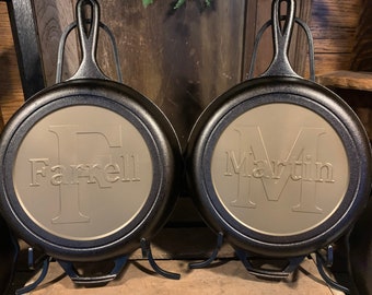 Groomsmen cast iron skillet personalized