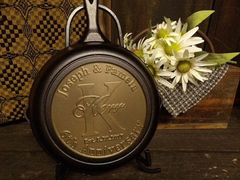 Custom cast iron anniversary skillet image 8