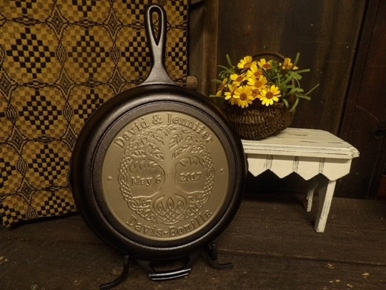 Custom cast iron anniversary skillet image 2