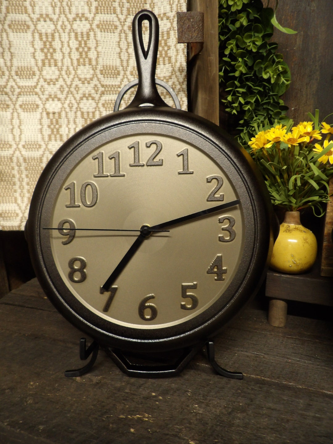 12 Cast Iron Skillet Clock unpersonalized Etsy