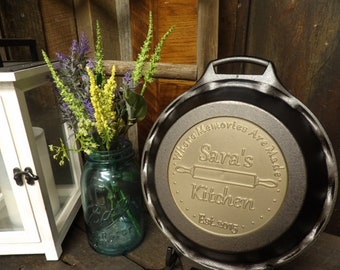 Cast Iron 9" Pie Pan Customized