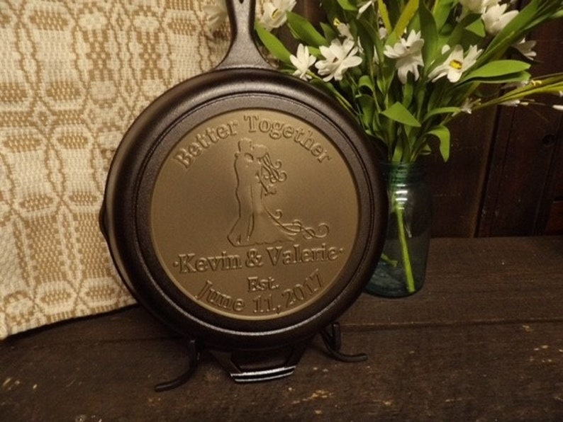 Custom cast iron anniversary skillet image 5