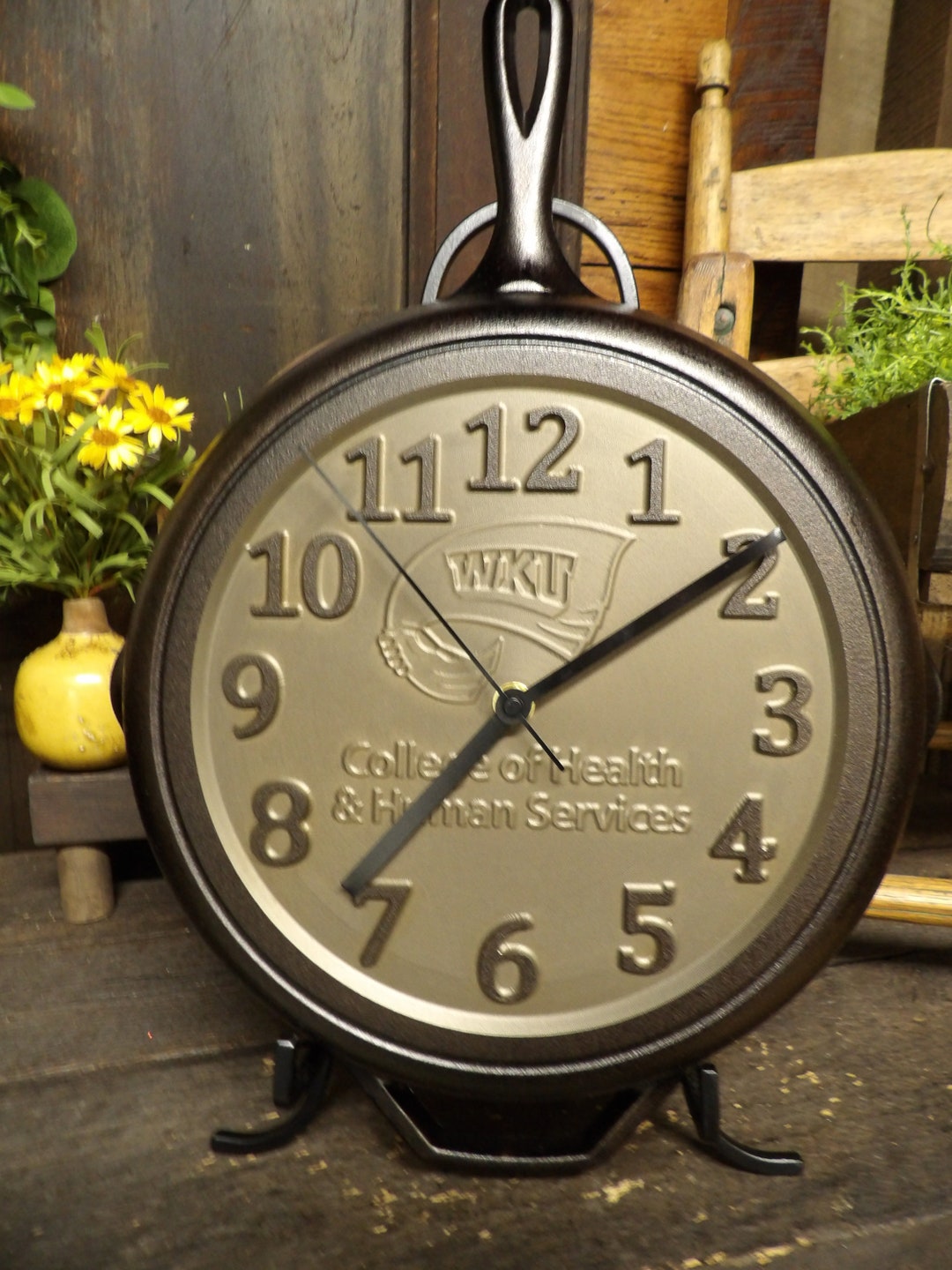 12 Cast Iron Skillet Clock personalized Etsy