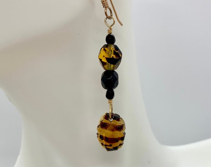 Margot Vintage Glass & Crystal Earrings