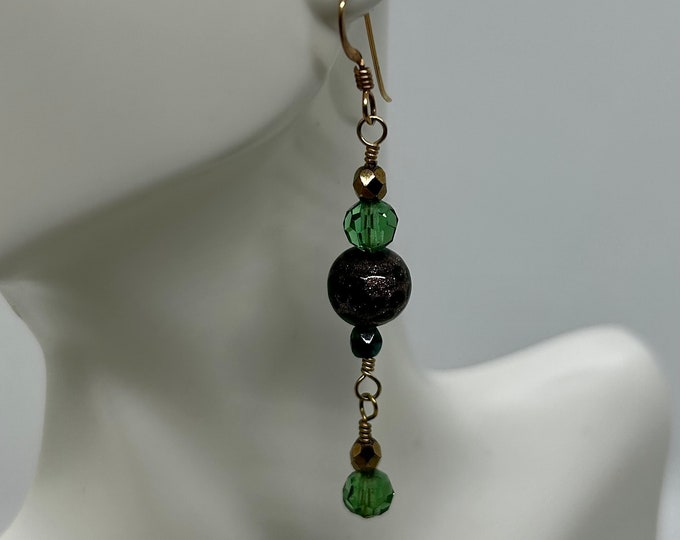Beatrice Vintage Glass & Antique Crystal Earrings