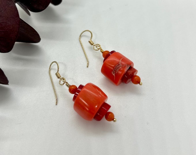 Chloe Genuine Coral Earrings