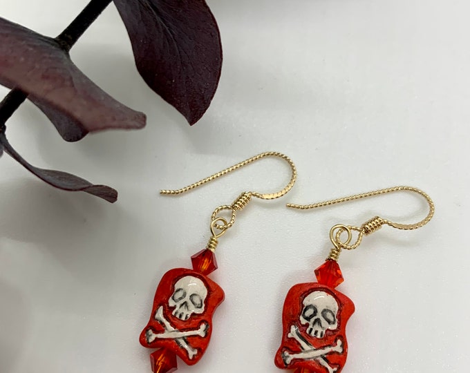 Walk The Plank Hand Painted Clay Earrings
