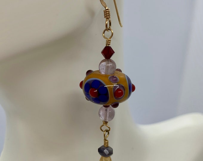 Viola Lampworked Glass Earrings