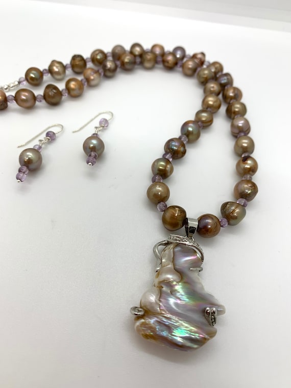 Venus Baroque/Freshwater Pearl & Amethyst Set