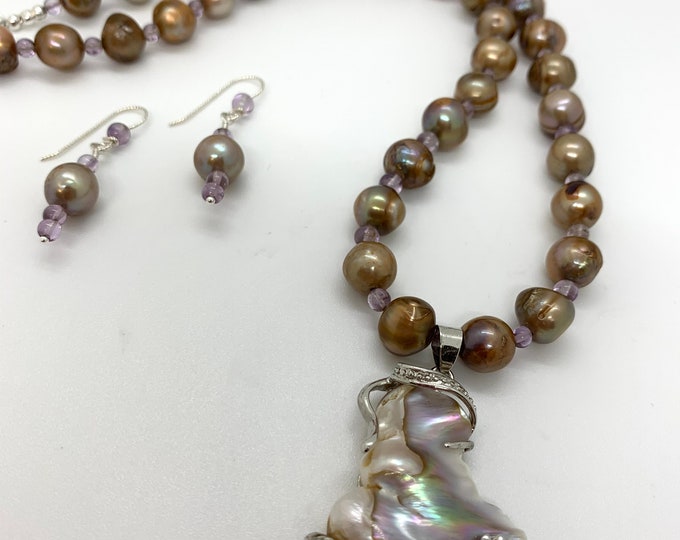 Venus Baroque/Freshwater Pearl & Amethyst Set