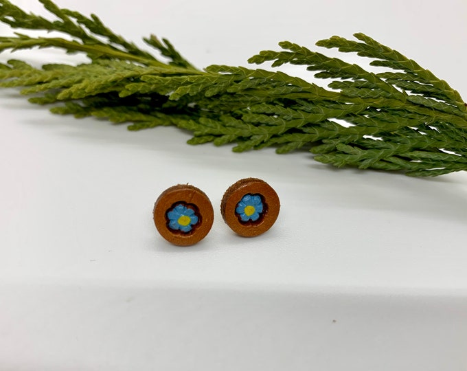 Justina Leather Stud Earrings