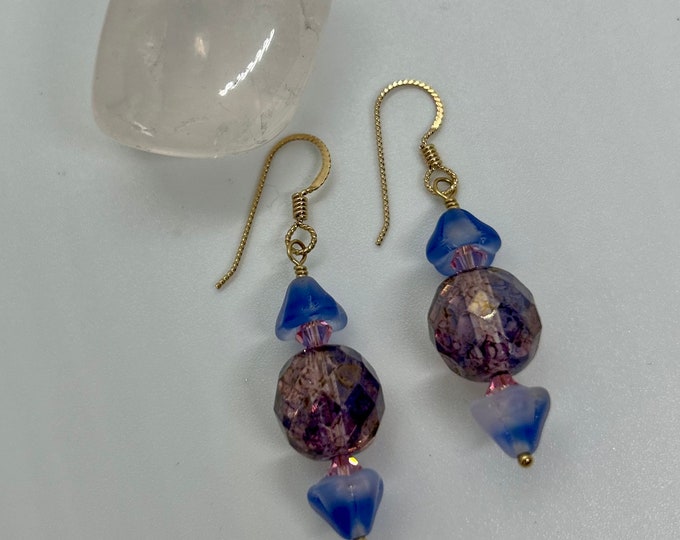 Luya Austrian Crystal Earrings, Artisan Jewelry, Handcrafted Jewelry, Luxury Jewelry, Natural Jewelry